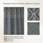 Modern Geometric Printed Curtain with Eyelets Stylish Grey Designer Curtain 7ft