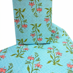 Cotton Bedsheet with 2 Pillow Covers Soft Breathable Aqua Blue Floral Design Double Bed