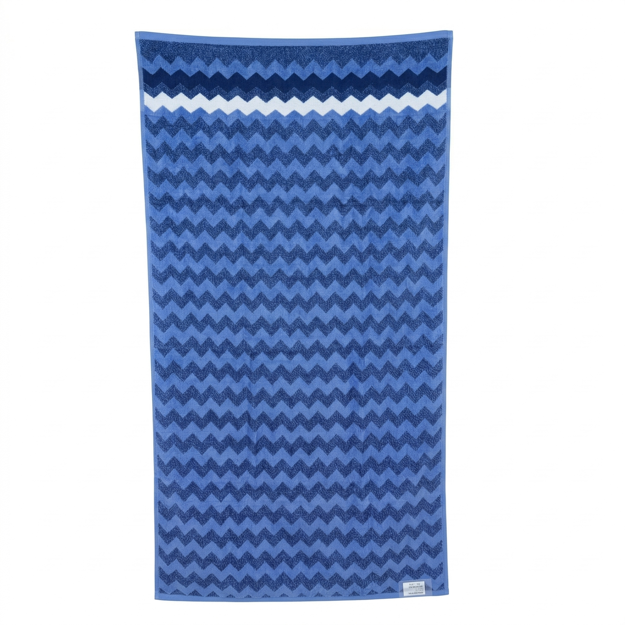 Premium Full Body Bath Towel Soft Absorbent Quick Dry Cotton Towel Blue Zigzag Design