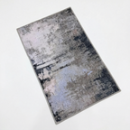 Modern Abstract Soft Foot Mat Grey & Black Texture Design With Anti Skid Rubber Grip