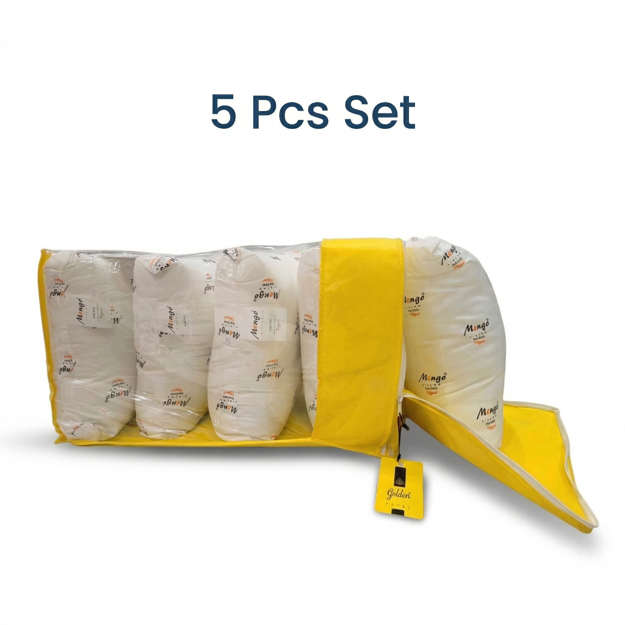 Cushion Pillow Set of 5 Soft & Fluffy Premium Fiber Filled Pillows for Bed and Sofa