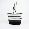 Women’s Black & White Striped Tote Bag Stylish Shoulder Bag for Travel & Daily Use