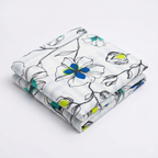 Premium Cotton Bedsheet with 2 Pillow Covers Soft Breathable Double Bed Sheet Blue Stripe Design