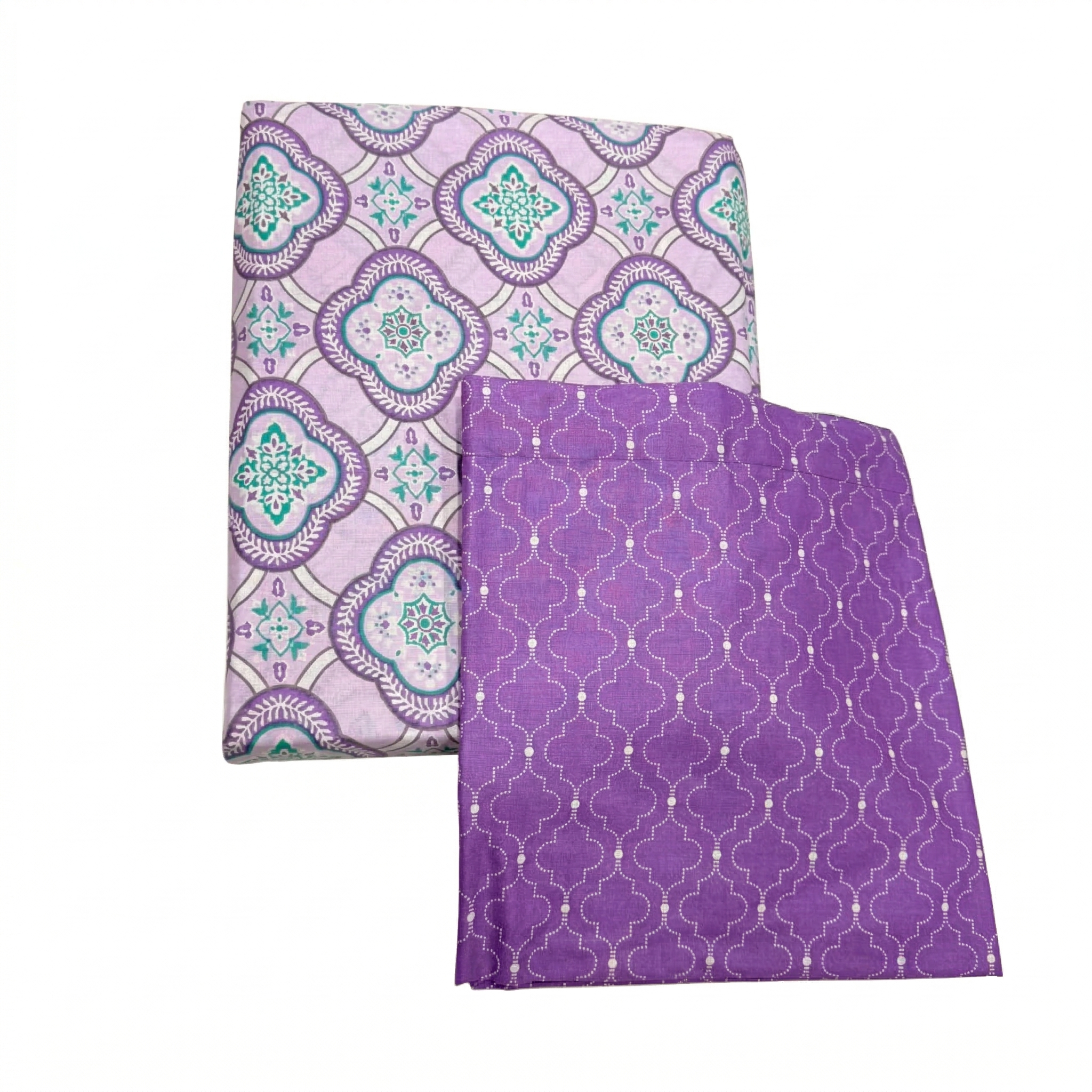 Cotton Fitted King Size Bedsheet with 2 Pillow Covers Soft Breathable