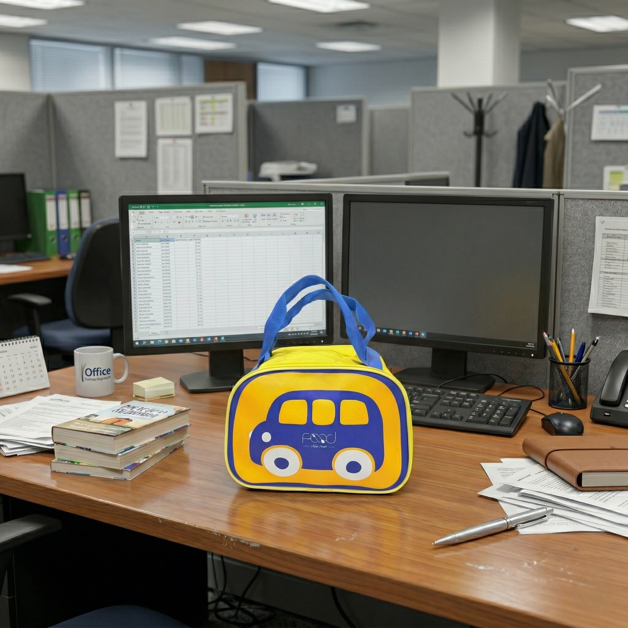 Lunch Bag – Tiffin Carrier with Cute Car Design Lightweight & Portable for Kids and Adults