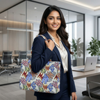 Premium Abstract Print Canvas Tote Bag – Stylish Everyday Carry for Bag Office, College