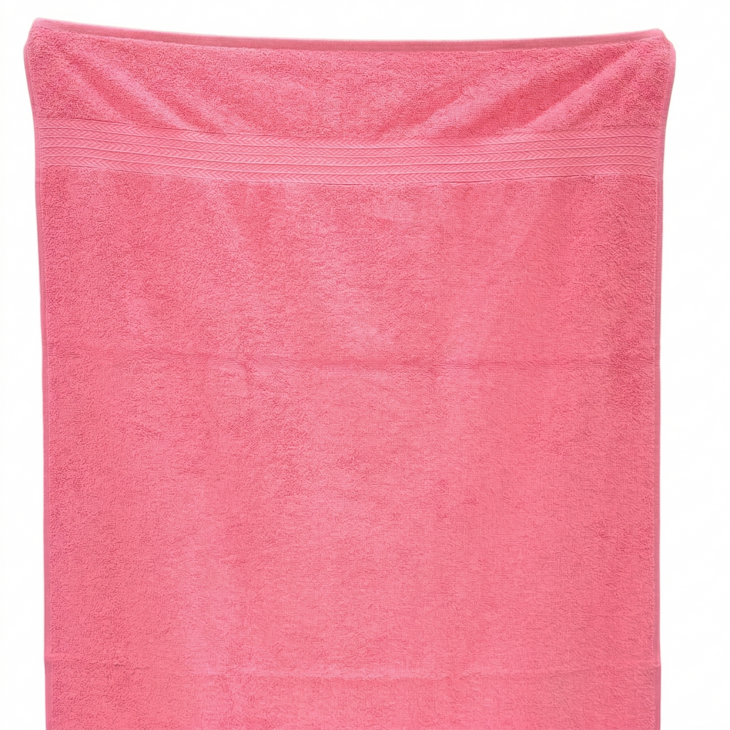 Soft Cotton Bath Towel Ultra Absorbent Quick Dry Lightweight Skin Friendly Solid Pink