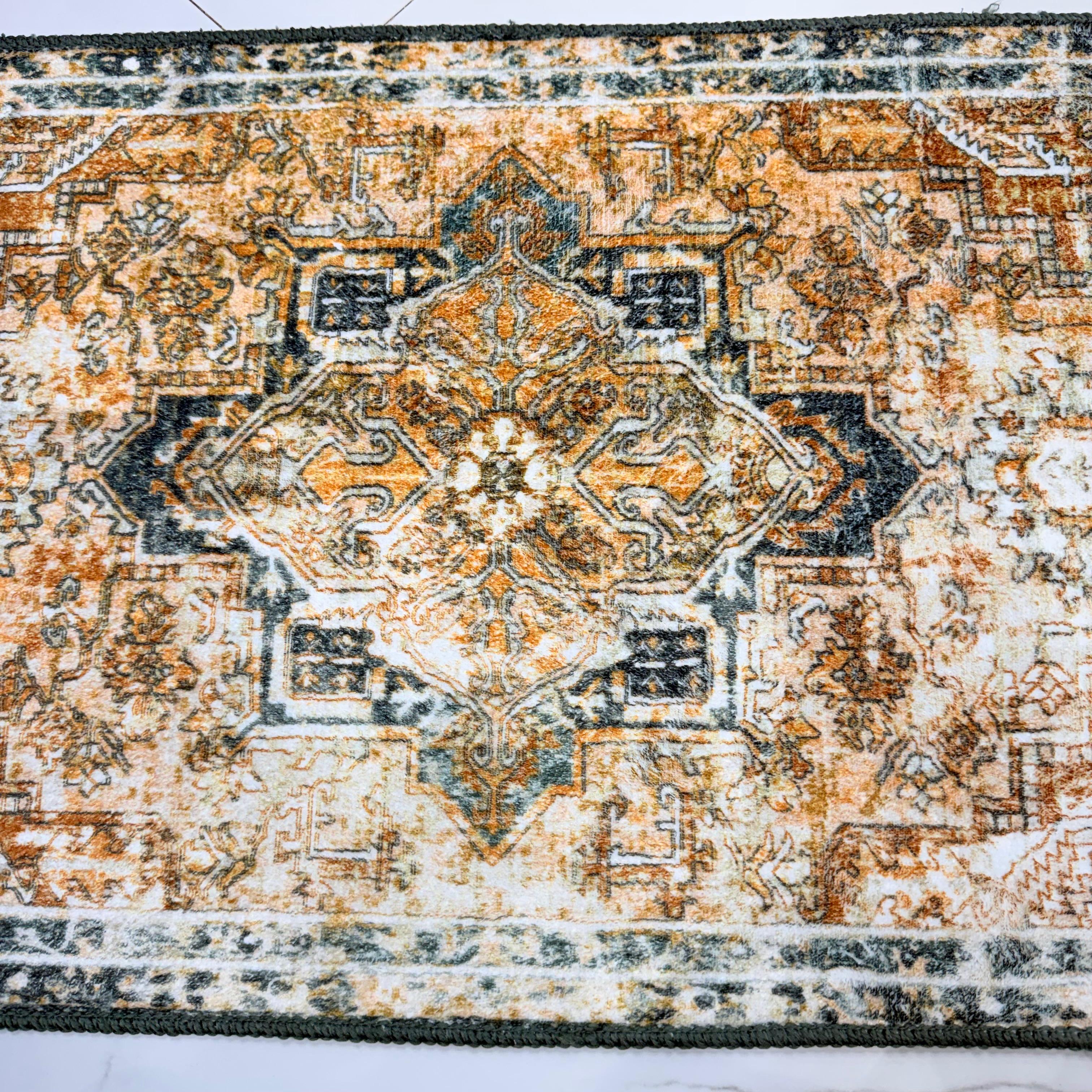 Vintage Printed Anti-Skid Foot Mat Soft Absorbent Floor Mat for Bathroom, Bedroom & Entrance