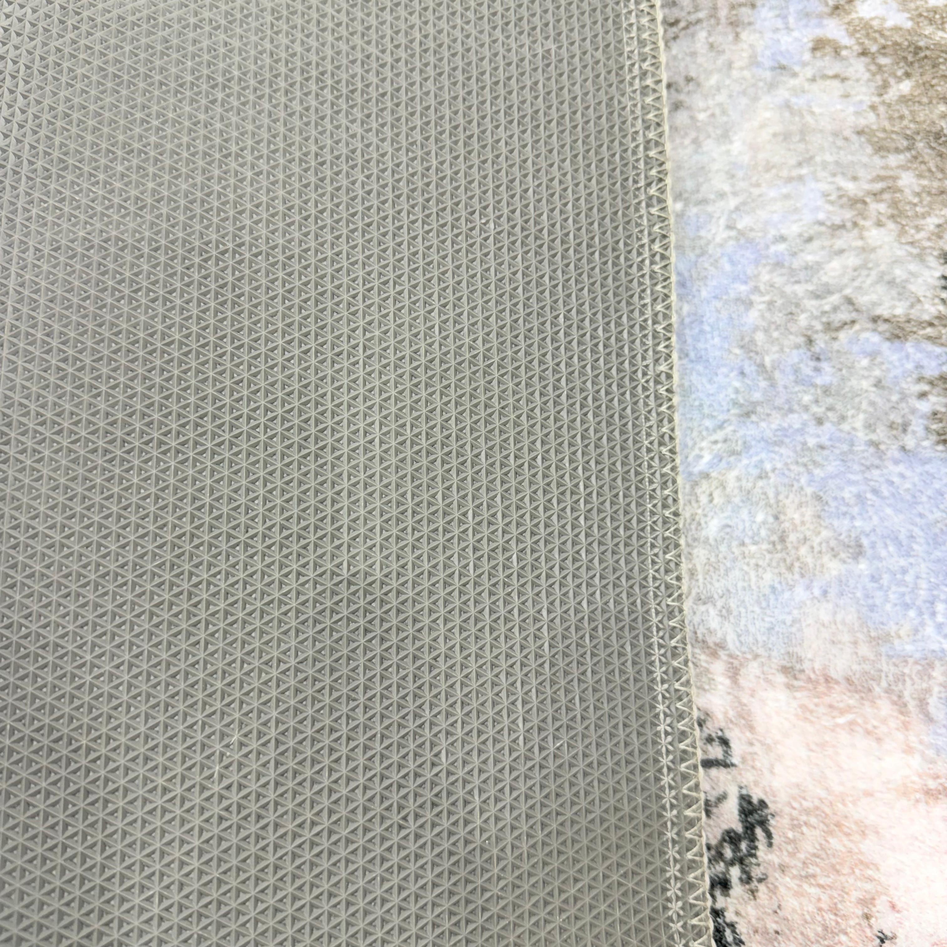 Modern Abstract Soft Foot Mat Grey & Black Texture Design With Anti Skid Rubber Grip