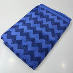 Premium Full Body Bath Towel Soft Absorbent Quick Dry Cotton Towel Blue Zigzag Design