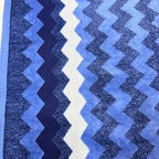 Premium Full Body Bath Towel Soft Absorbent Quick Dry Cotton Towel Blue Zigzag Design