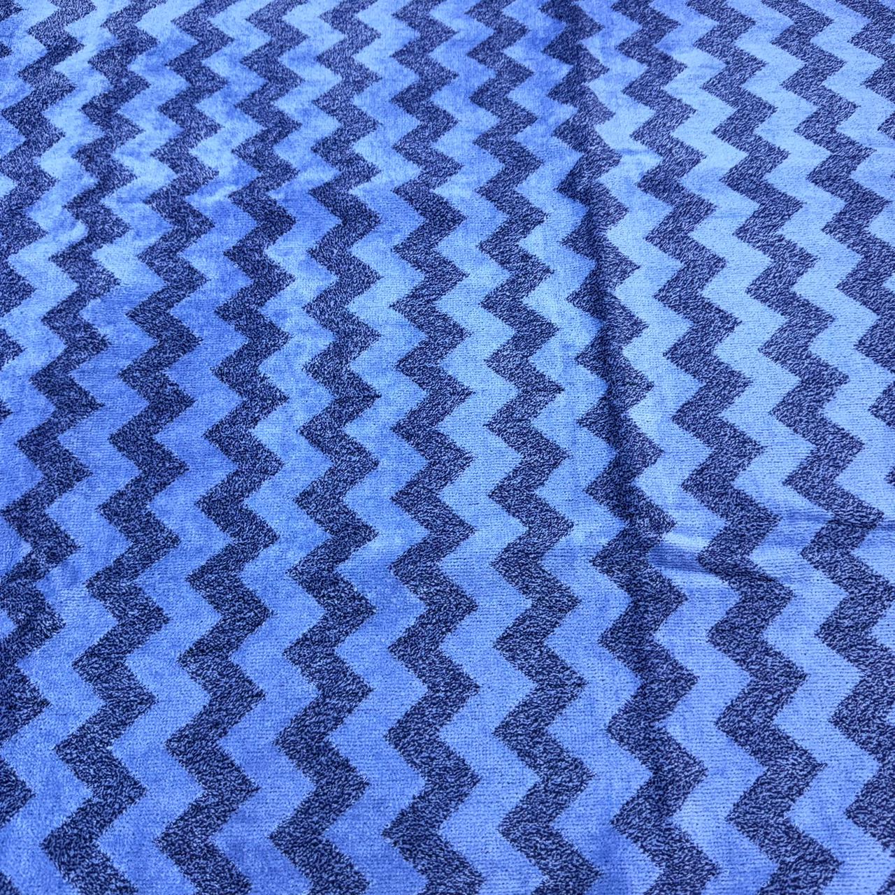 Premium Full Body Bath Towel Soft Absorbent Quick Dry Cotton Towel Blue Zigzag Design