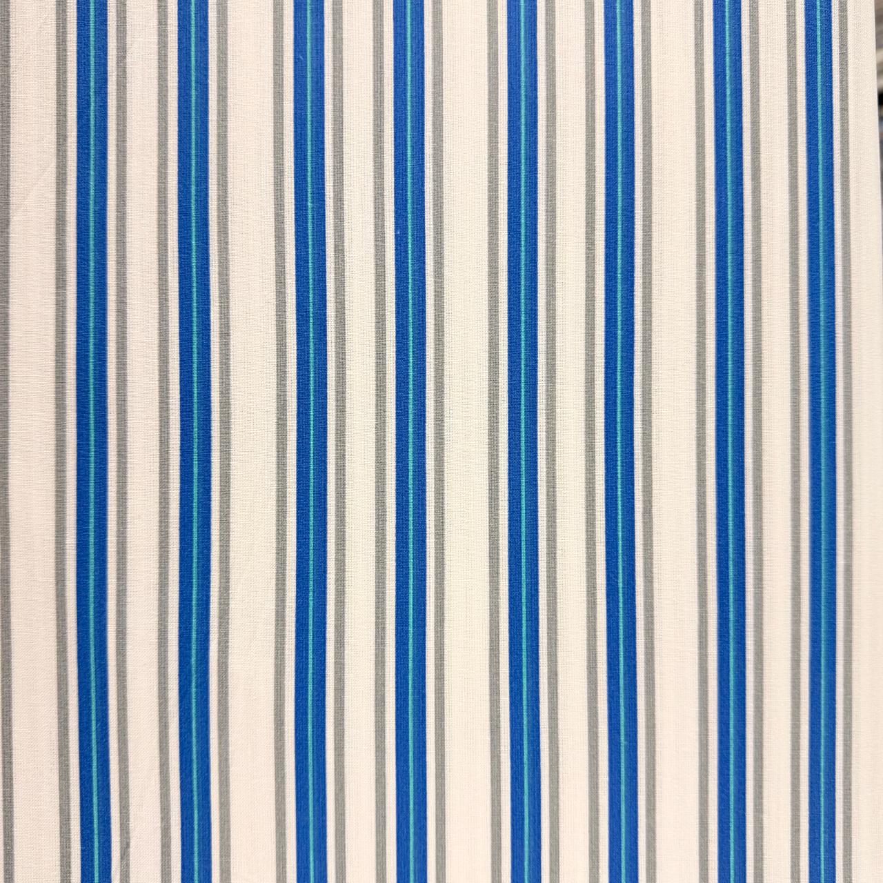 Premium Cotton Bedsheet with 2 Pillow Covers Soft Breathable Double Bed Sheet Blue Stripe Design