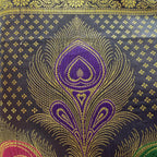 Royal Peacock Embroidered Ethnic Tote Bag for Women with Golden Handles Designer Festive & Wedding Shoulder Bag
